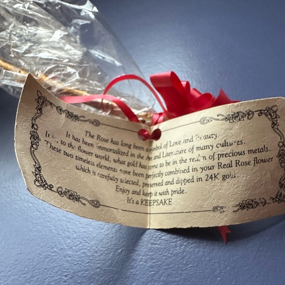 Vintage! 24K Gold Dipped, blooming Real American Rose with Original Tag - Picture 8 of 9